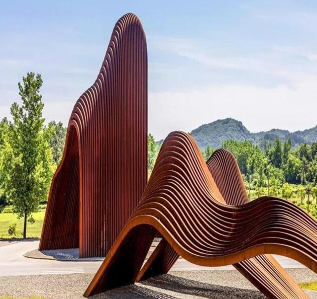 岫岩锈钢板造型